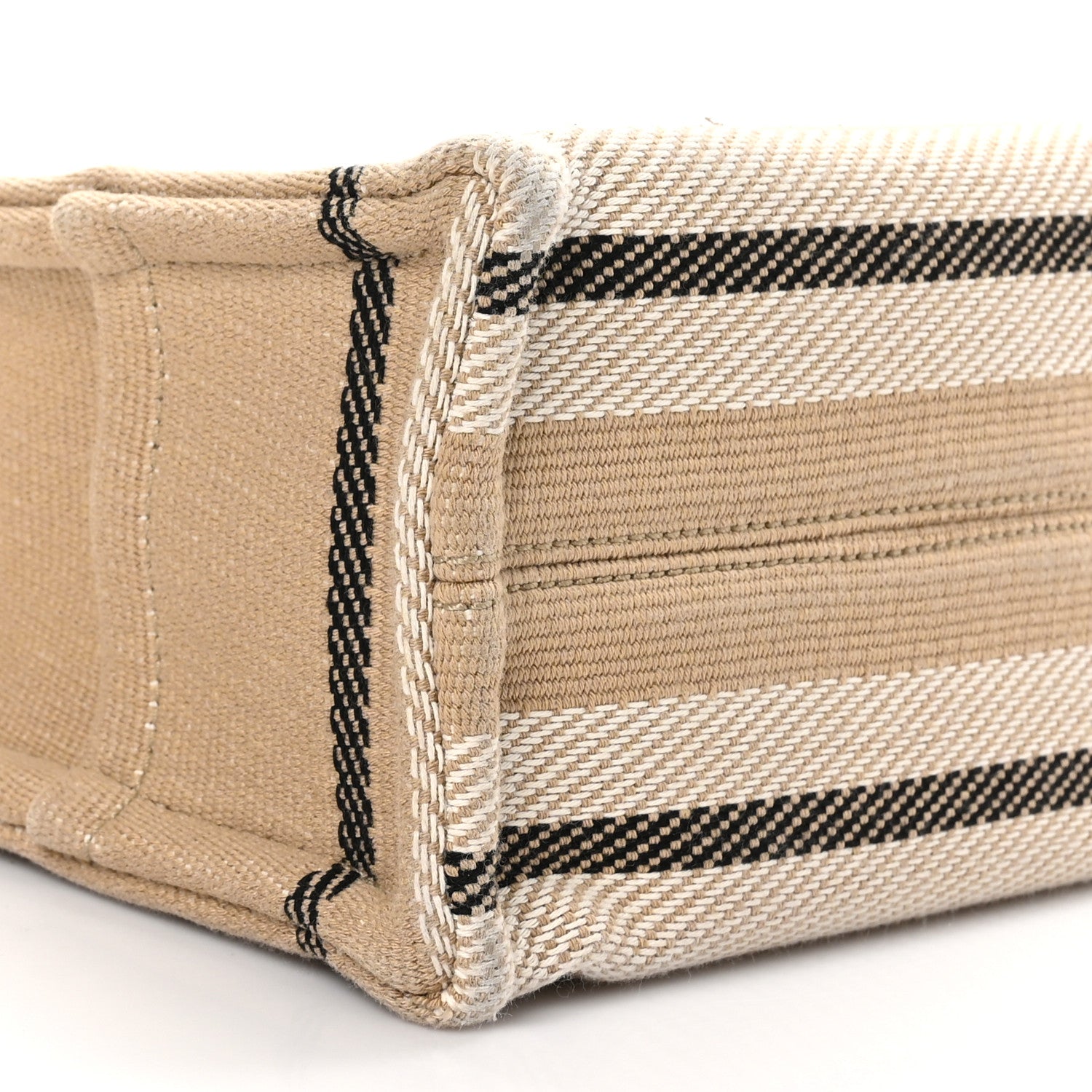 Celine Stripe Triomphe Small Cabas Beige Black 9 of 11