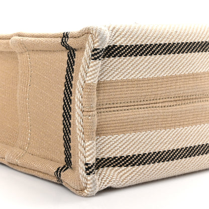 Celine Stripe Triomphe Small Cabas Beige Black 9 of 11