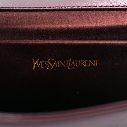 Saint Laurent Textured Patent Monogram Large Belle De Jour Clutch Burgundy 7 of 7