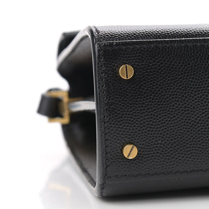 Saint Laurent Grain de Poudre Mini Classic Monogram Cassandra Top Handle Black 7 of 8