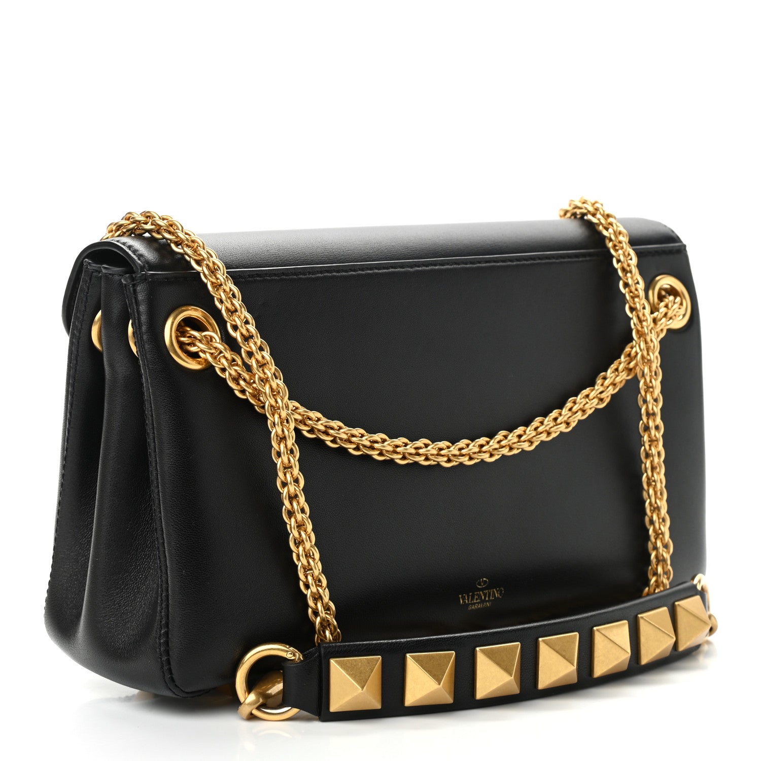 Valentino Garavani Nappa Stud Sign Shoulder Bag Black 4 of 11