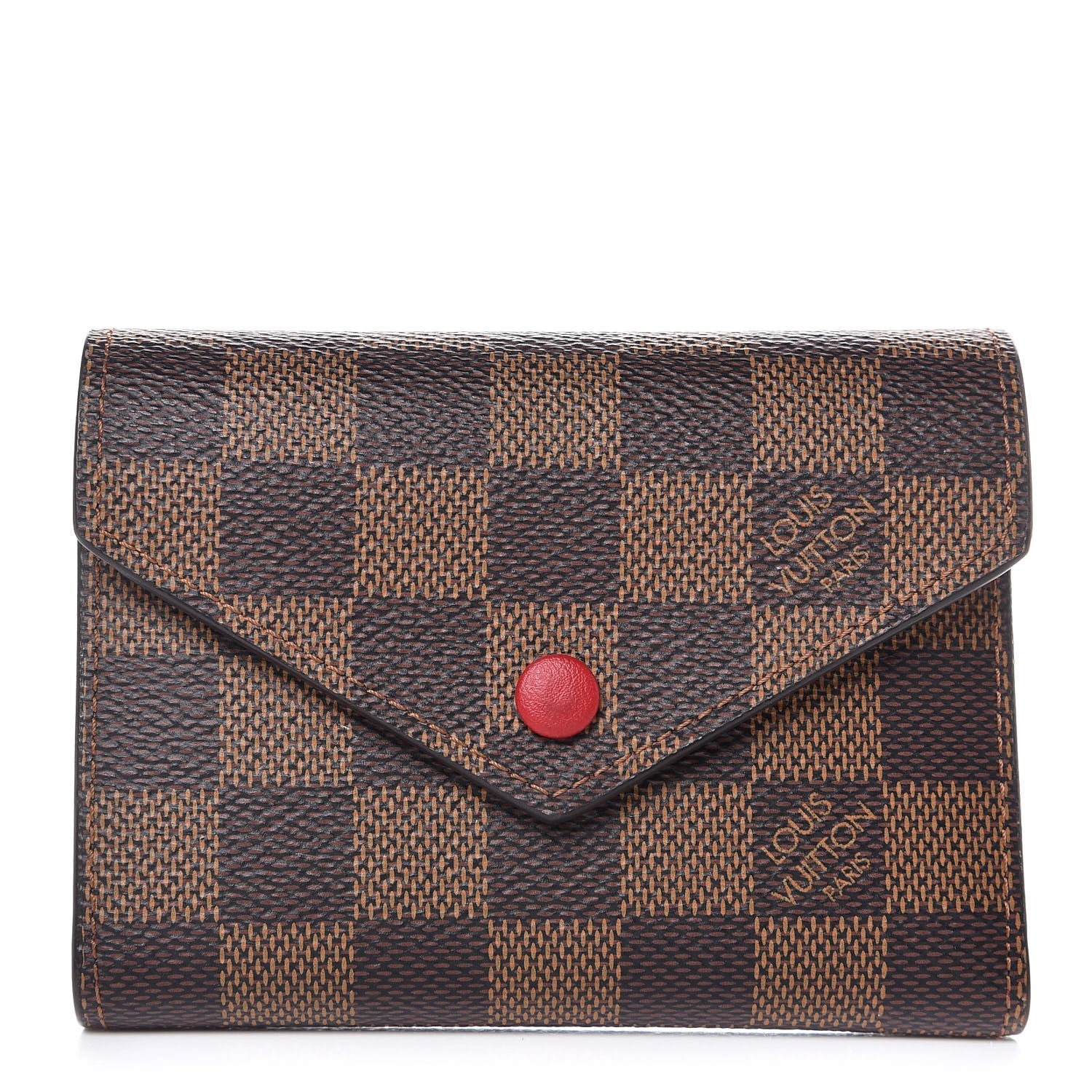 Louis Vuitton Damier Ebene Victorine Wallet Red 1 of 8