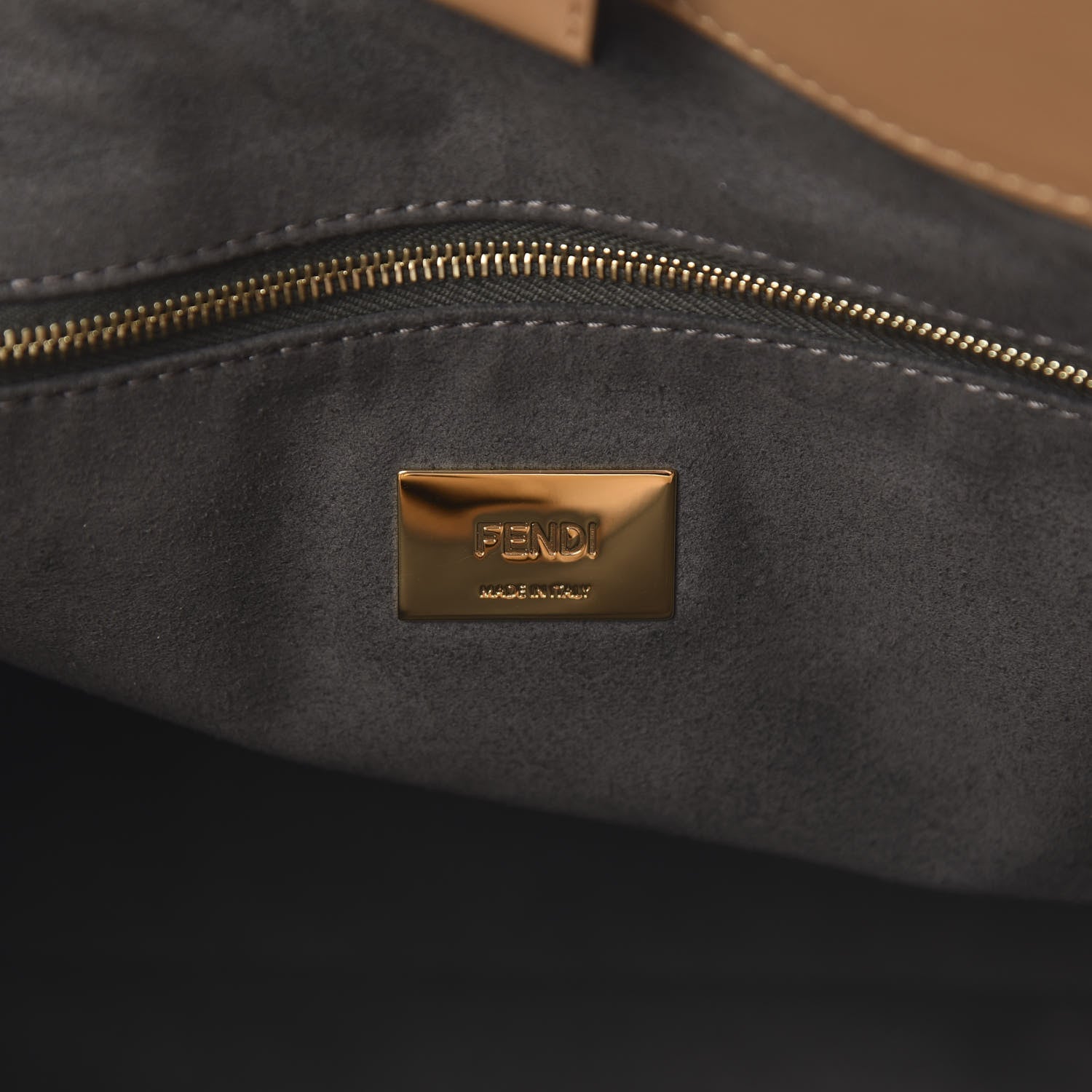 Fendi Vitello Glacier Medium FF Tote Nocciola 6 of 12