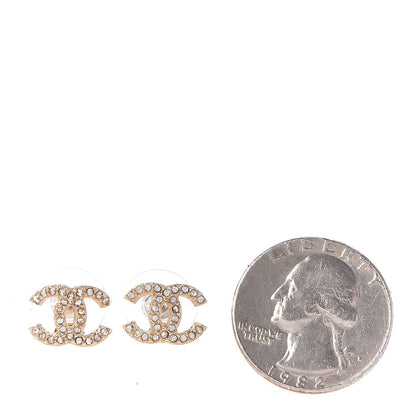 Chanel Crystal Mini CC Earrings Gold 2 of 4