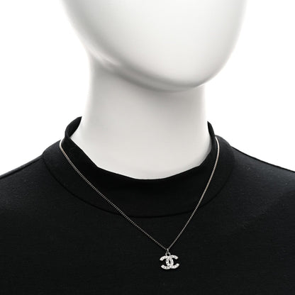 Chanel Crystal Timeless CC Necklace Silver 2 of 5