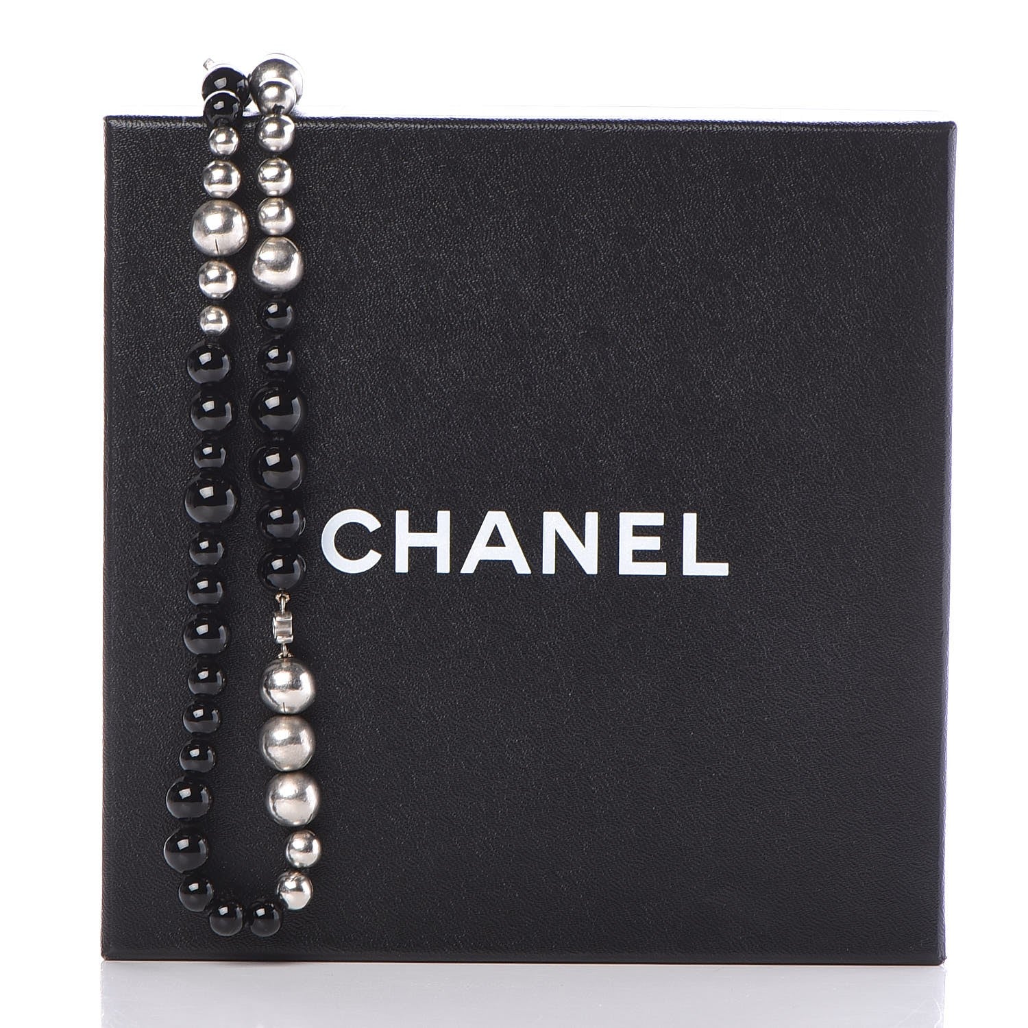 Chanel Pearl Beaded CC Long Necklace Black 6 of 6