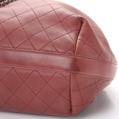 Chanel Calfskin Stitched Large Drawstring CC Bag Burgundy 10 of 13