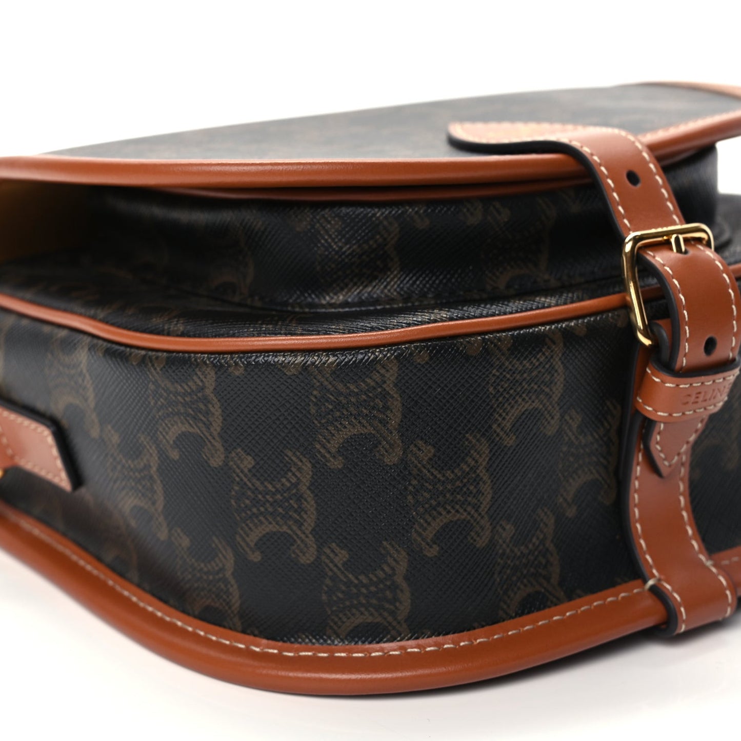 Triomphe Canvas Medium Folco Bag Tan