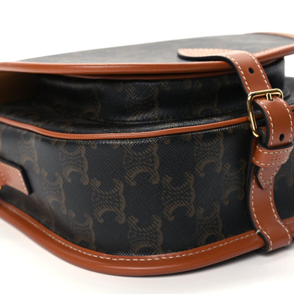 Celine Triomphe Canvas Medium Folco Bag Tan 7 of 8