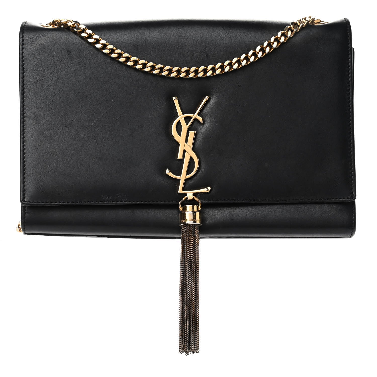 Saint Laurent Smooth Calfskin Medium Classic Monogram Kate Tassel Satchel Black 1 of 8