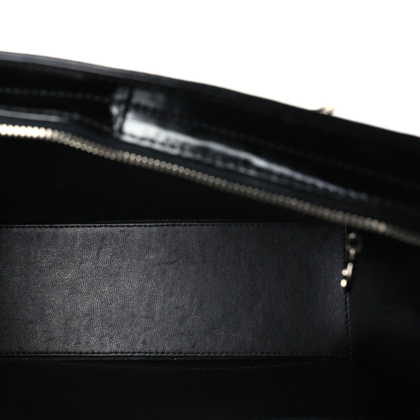 Glazed Calfskin Shoulder Bag  Black