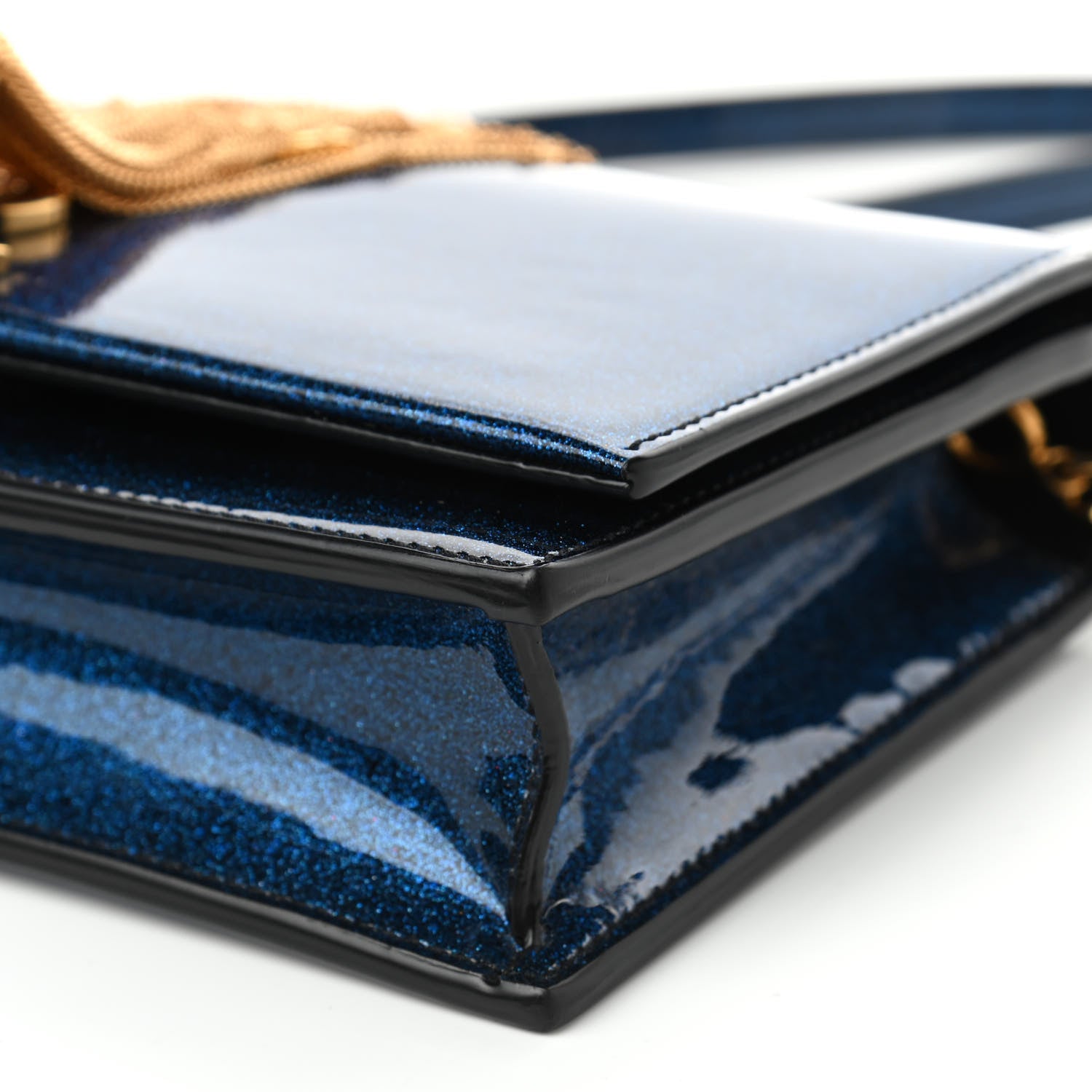 Saint Laurent Glitter Small Monogram Kate Tassel Satchel Cobalt 8 of 9