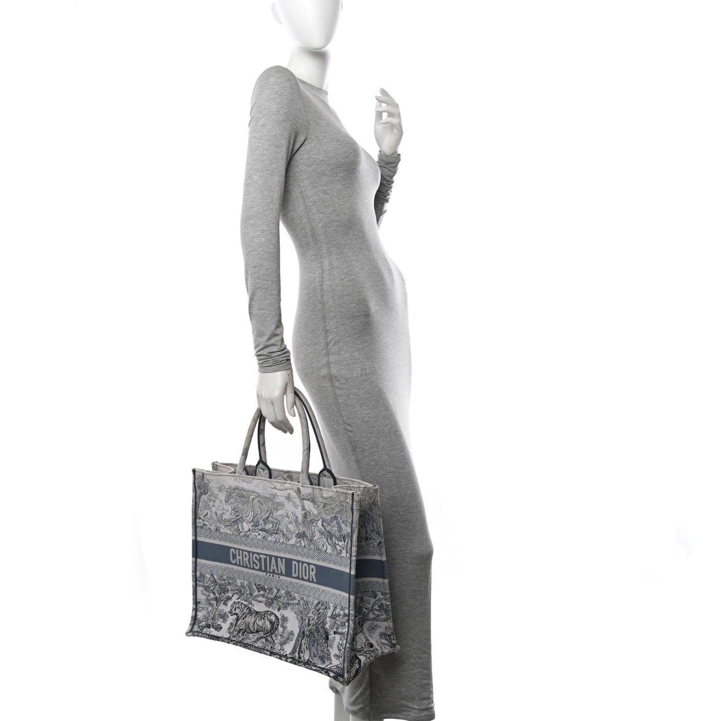 Gradient Canvas Embroidered Large Dioriviera Toile De Jouy Book Tote Blue