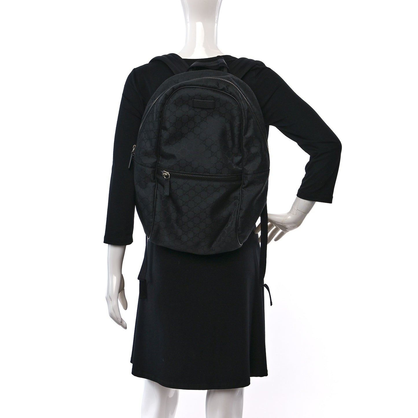 Nylon Monogram Slim Backpack Black