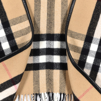 Burberry Cashmere Wool Check Cape Scarf Archive Beige 4 of 7