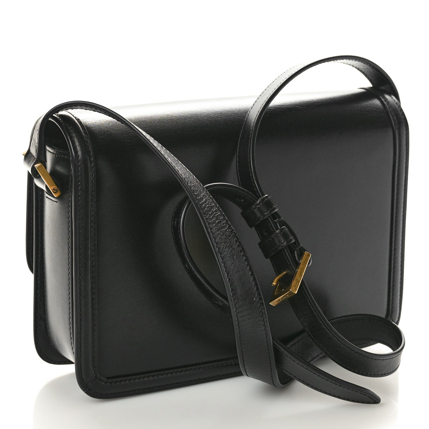 Saint Laurent Box Calfskin Monogram Medium Solferino Satchel Black 3 of 9