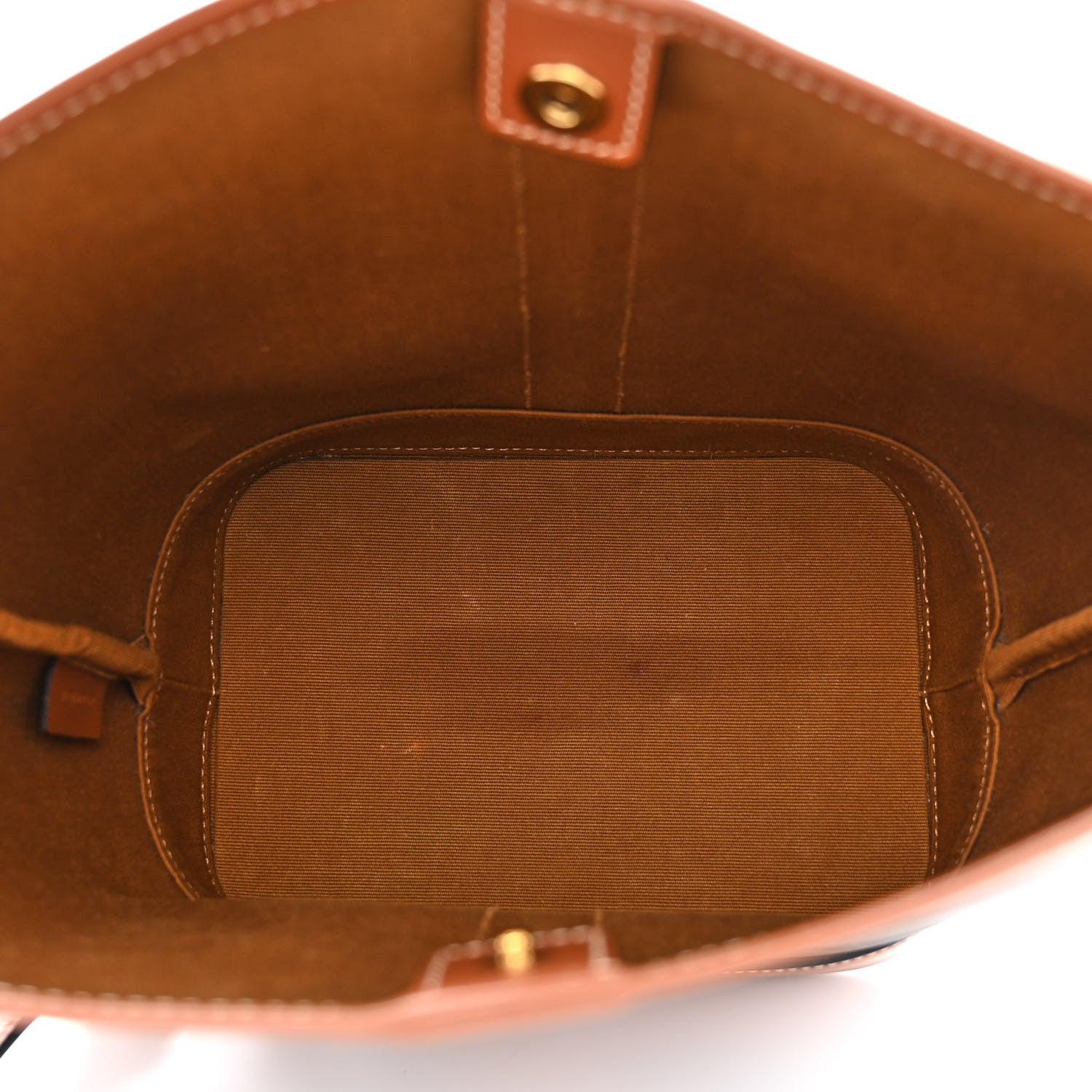 Celine Triomphe Canvas Calfskin Small Bucket Bag Tan 5 of 10