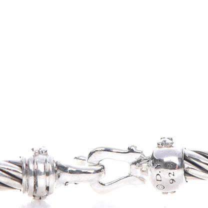 David Yurman Sterling Silver Diamond 3mm Cable Buckle Bracelet 4 of 5