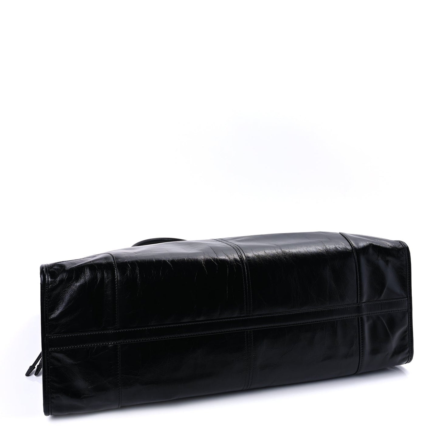 Glossy Calfskin Triangle Extra Large Bonnie Shoulder Bag  Black