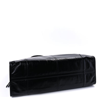 Prada Glossy Calfskin Triangle Extra Large Bonnie Shoulder Bag  Black 3 of 8