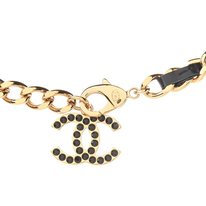 Chanel Patent Crystal Key Necklace Gold Black 5 of 5