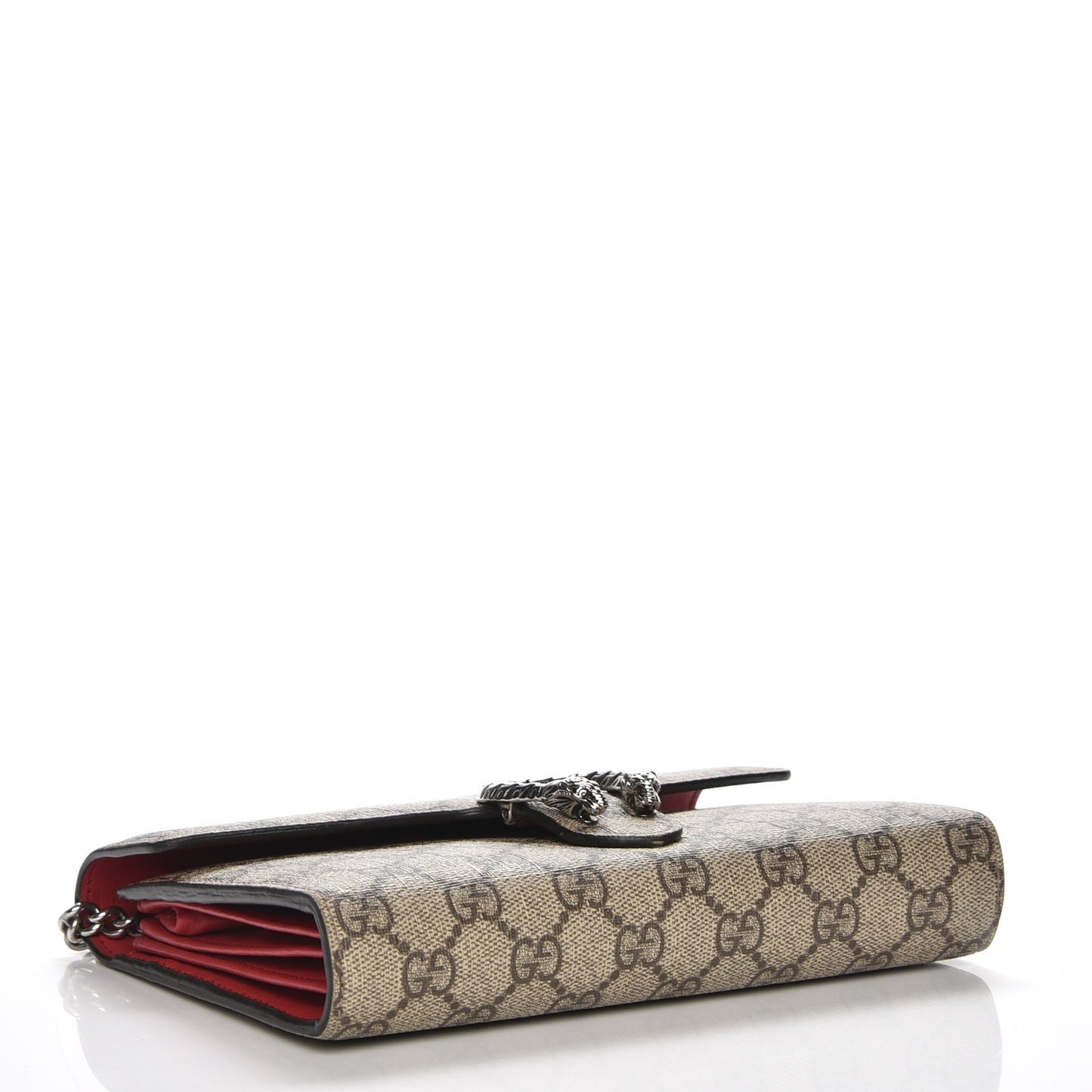 GG Supreme Monogram Mini Dionysus Chain Wallet Beige Vulcanic Red