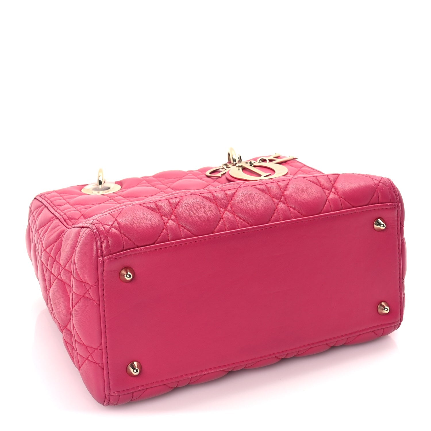 Christian Dior Lambskin Cannage Medium Lady Dior  Fuchsia 3 of 8