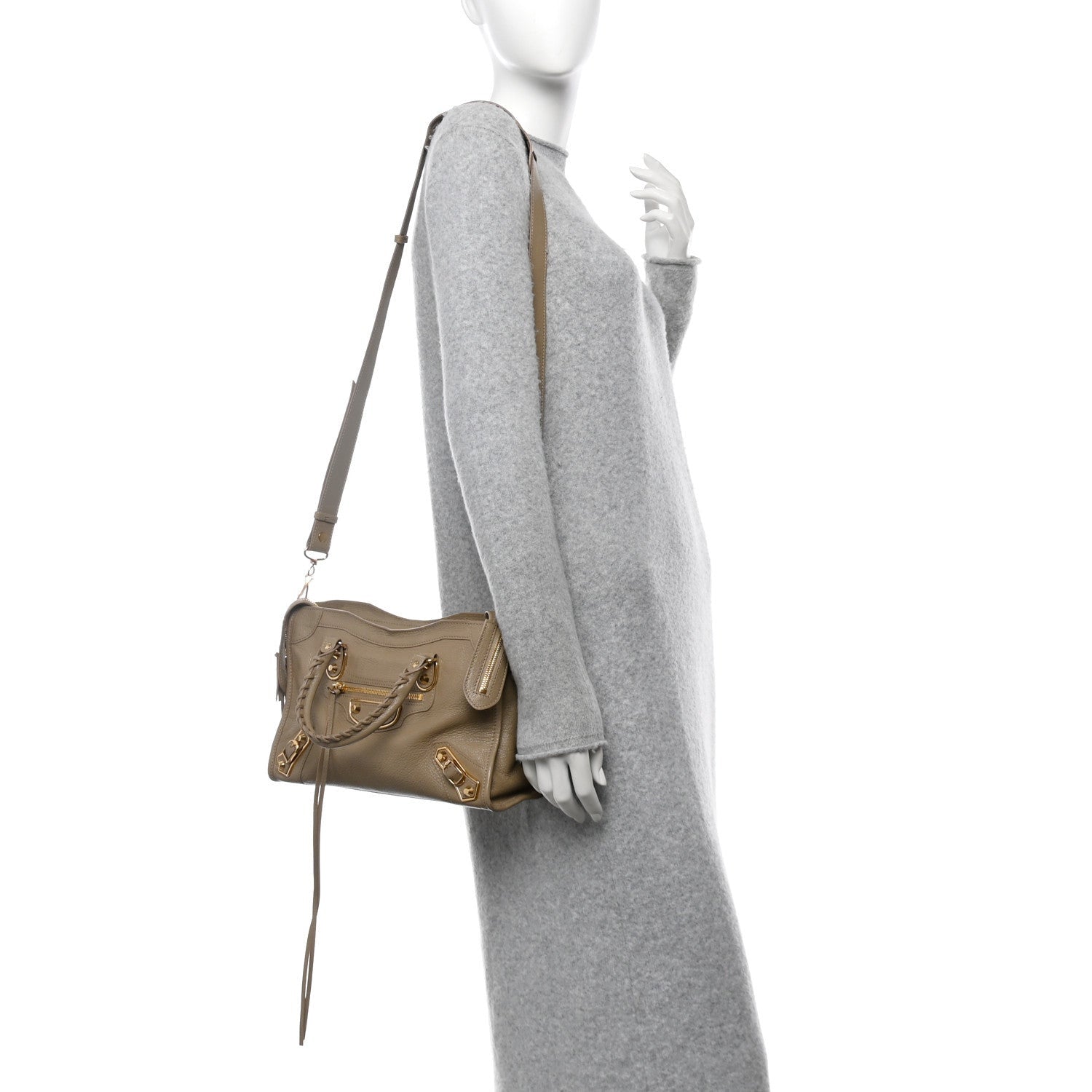 Balenciaga Chevre Gold Metallic Edge Hardware City Beige Latte 2 of 7