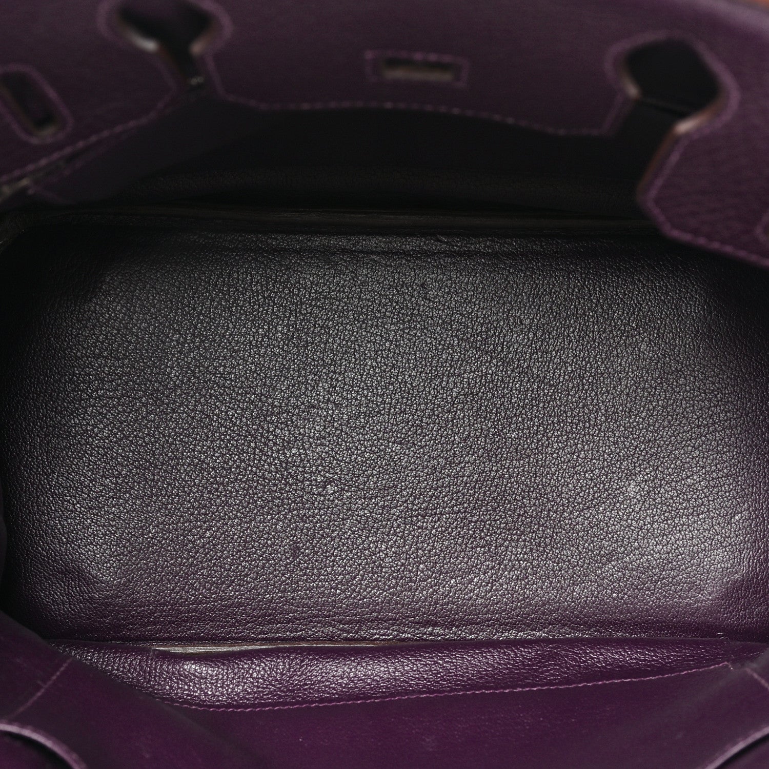 Hermes Taurillon Clemence Birkin 30 Raisin 5 of 15