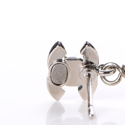 Chanel Crystal Pearl CC Drop Earrings Silver 4 of 6