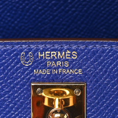 Hermes Epsom Bi-Color Horseshoe Kelly Sellier 25 Bleu Electrique Rose Jaipur 5 of 9