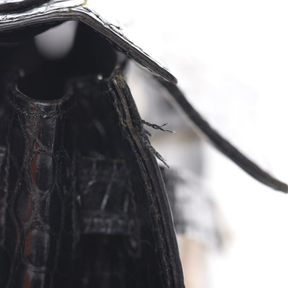 Hermes Shiny Niloticus Crocodile Kelly 28 Black 26 of 34