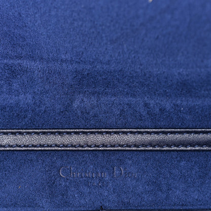 Christian Dior Grained Calfskin Diorama Wallet on Chain Pouch Blue 5 of 8