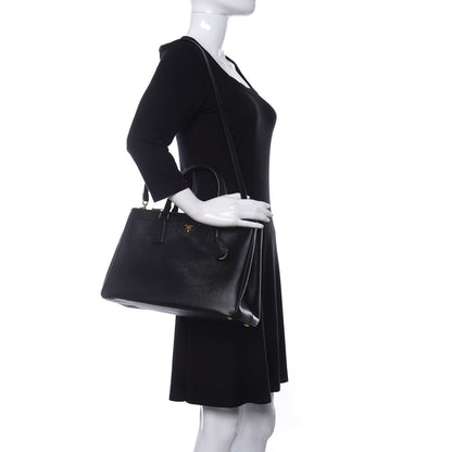 Prada Saffiano Medium Galleria Double Zip Tote Black 2 of 13