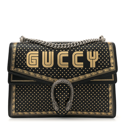 Gucci X SEGA Calfskin GUCCY Stars Medium Dionysus Shoulder Bag Black Gold 1 of 11