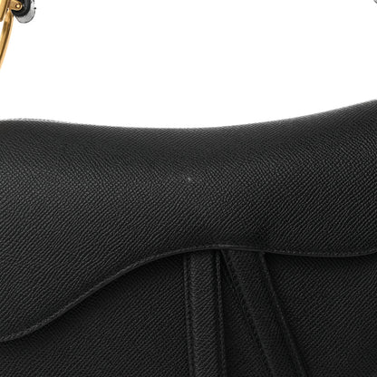 Christian Dior Grained Calfskin Saddle Bag With Strap Black 8 of 12