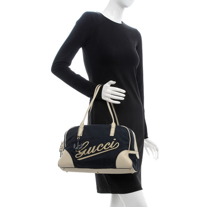 Gucci Canvas Boulevard Boston Navy Cream 2 of 10