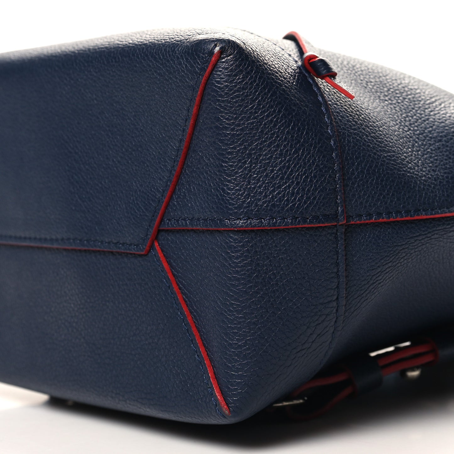 Soft Calfskin Lockme Backpack Marine Rouge