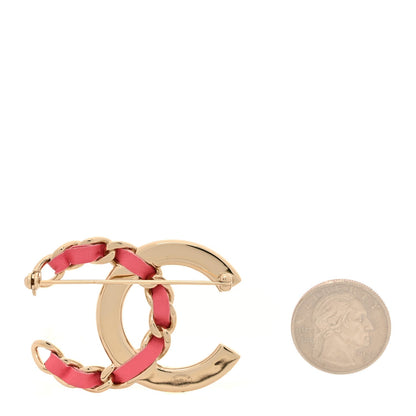 Chanel Lambskin Baguette Crystal CC Chain Brooch Pink Gold 2 of 4