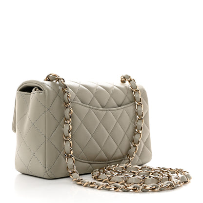 Chanel Lambskin Quilted Mini Rectangular Flap Grey 2 of 10