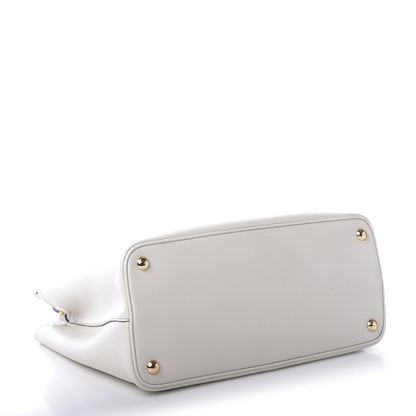 Prada Saffiano Cuir Medium Double Bag Talco Black 4 of 9