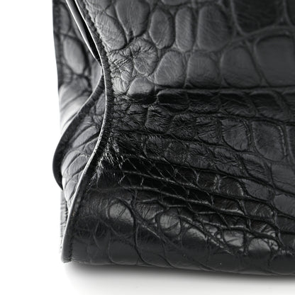 Saint Laurent SAINT LAURENT Calfskin Crocodile Embossed Large Thin Sac De Jour Black 14 of 17