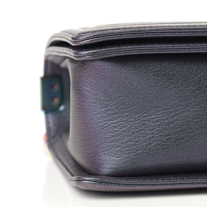 Chanel Iridescent Goatskin Quilted Medium Boy Flap Purple 8 of 9