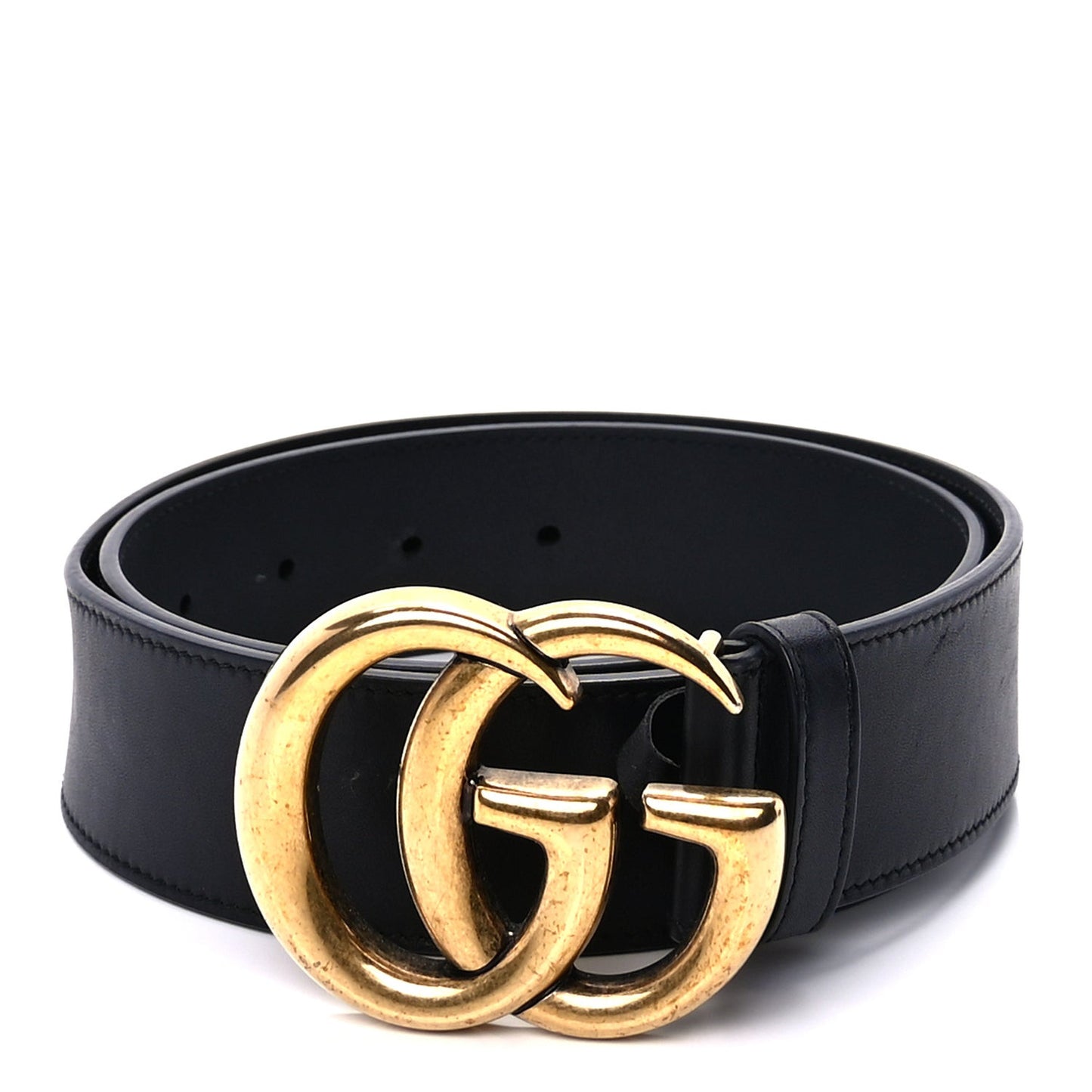 Calfskin Double G Wide Belt 75 30  Black