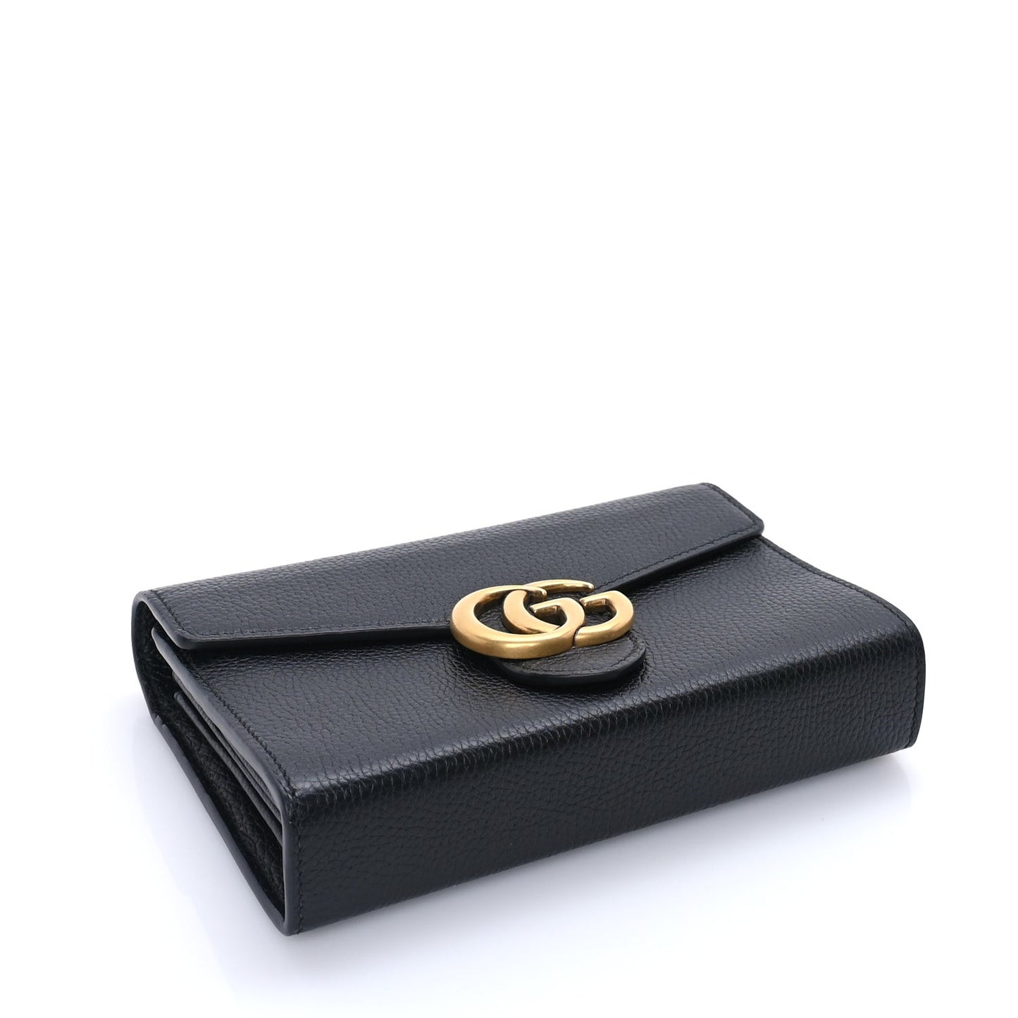 Calfskin GG Marmont Chain Wallet  Black