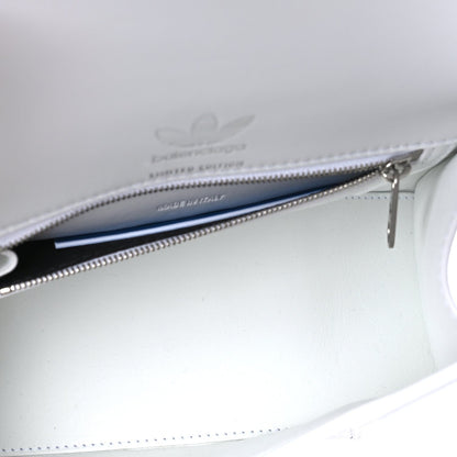 Balenciaga X ADIDAS Shiny Box Calfskin Small Hourglass Top Handle Bag  Off White Black 5 of 7