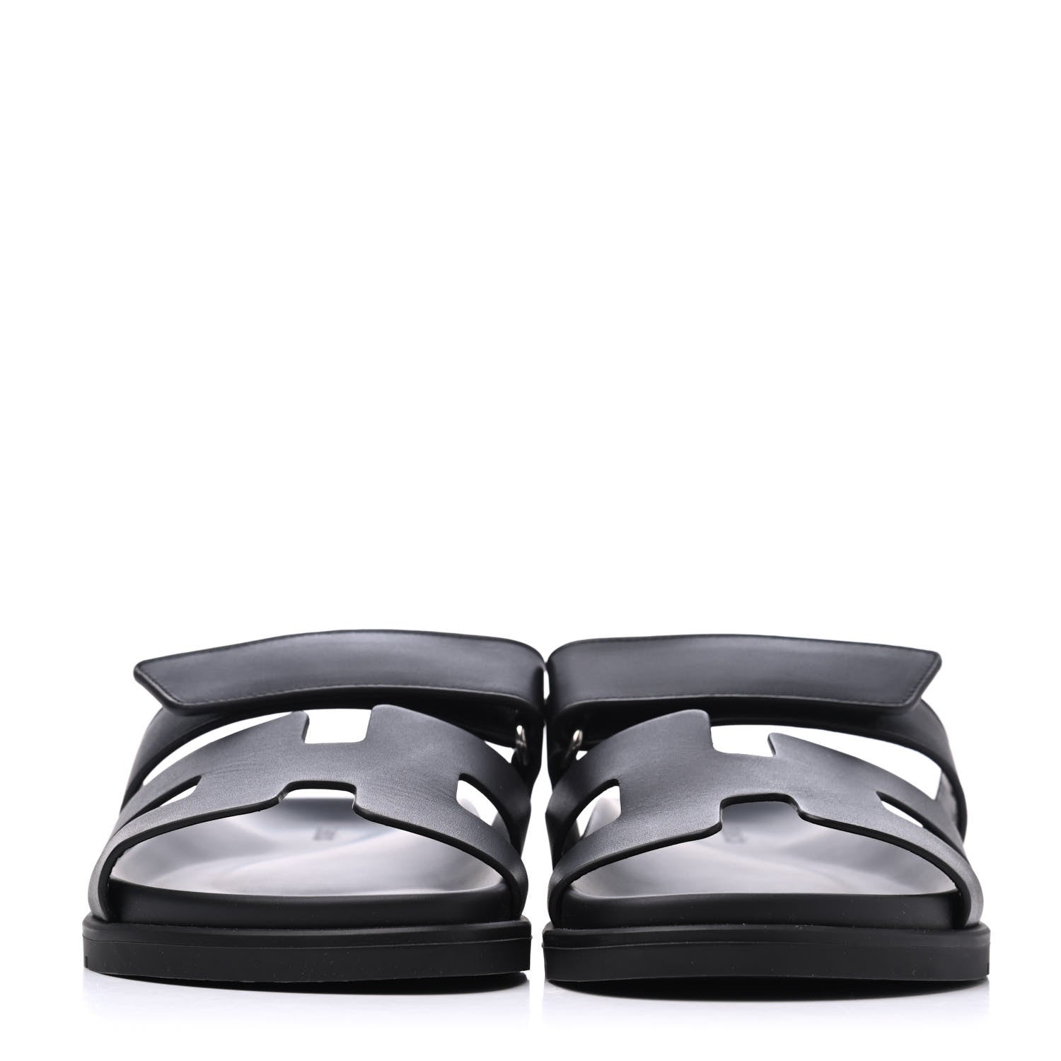 Hermes Calfskin Womens Chypre Sandals 37 Black 2 of 9