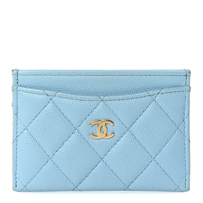 Chanel Caviar Quilted Card Holder Blue 1 of 8