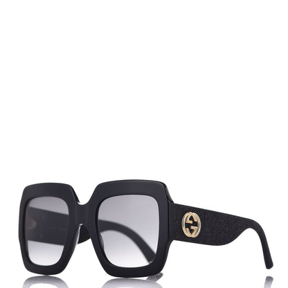 Gucci Square Frame Glitter GG0102S Sunglasses Black 1 of 9