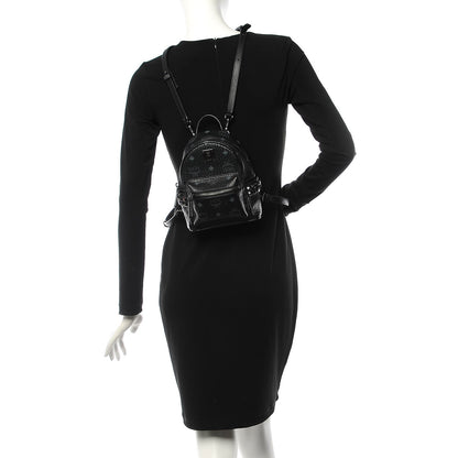 MCM Visetos Studded X-Mini Bebe Boo Backpack Black 2 of 10